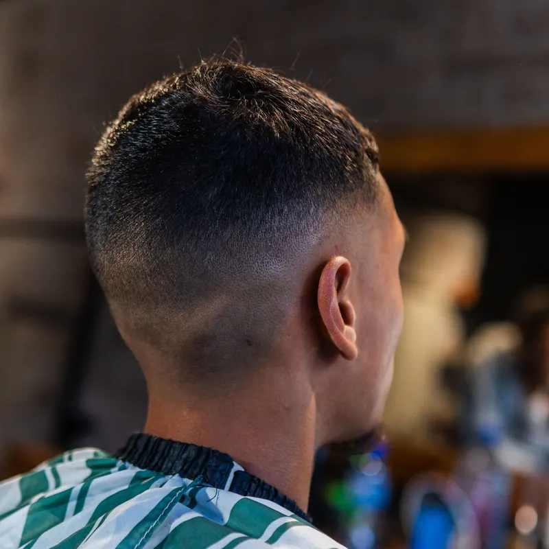 Skin fade, from behind