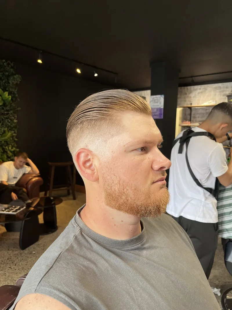 Slick back, skin fade